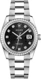 Rolex Datejust 36 Black Jubilee Diamond Gold & Steel Watch 116244