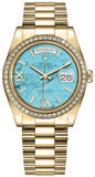 Rolex Day-Date 36 Turquoise Diamond Dial Unisex Watch 128348RBR-0037