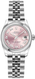 Rolex Lady-Datejust 26 Pink Roman Numeral Dial Women's Watch 179160