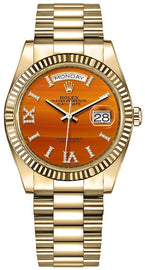 Rolex Day-Date 36 President Bracelet Carnelian Dial Unisex Watch 128238-0088
