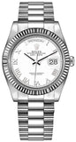 Rolex Day-Date 36 Platinum Fluted Bezel Unisex Watch 128236-0007
