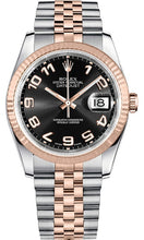 Load image into Gallery viewer, Rolex Datejust 36 Rose Gold Fluted Bezel Watch 116231-0090