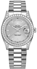 Rolex Day-Date 36 Silver Dial White Gold Watch 118389-0058