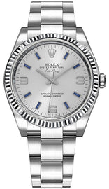 Rolex Oyster Perpetual Air-King White Gold Fluted Bezel Watch 114234