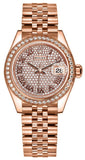 Rolex Lady-Datejust 28 Pave Dial Everose Gold Women's Watch 279135RBR
