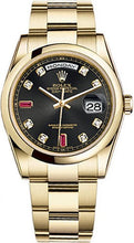 Load image into Gallery viewer, Rolex Day-Date 36 Black Dial Watch 118208-0322