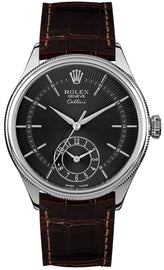 Rolex Cellini Dual Time Solid 18k White Gold Men's Watch 50529-0010