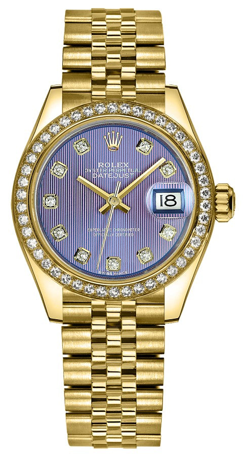 Rolex Lady-Datejust 28 Gold Diamond Watch 279138RBR-0028