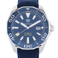 Load image into Gallery viewer, Tag Heuer Aquaracer Calibre 5 Automatic Blue Dial Blue Rubber Strap Watch for Men - WAY201B.FT6150