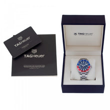 Load image into Gallery viewer, Tag Heuer Aquaracer GMT Caliber 7 Pepsi Black Dial Silver Steel Strap Watch for Men - WAY201F.BA0927