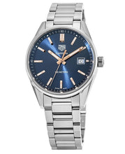 Load image into Gallery viewer, Tag Heuer Carrera Quartz Blue Dial Silver Steel Strap Watch for Women - WAR1112.BA0601