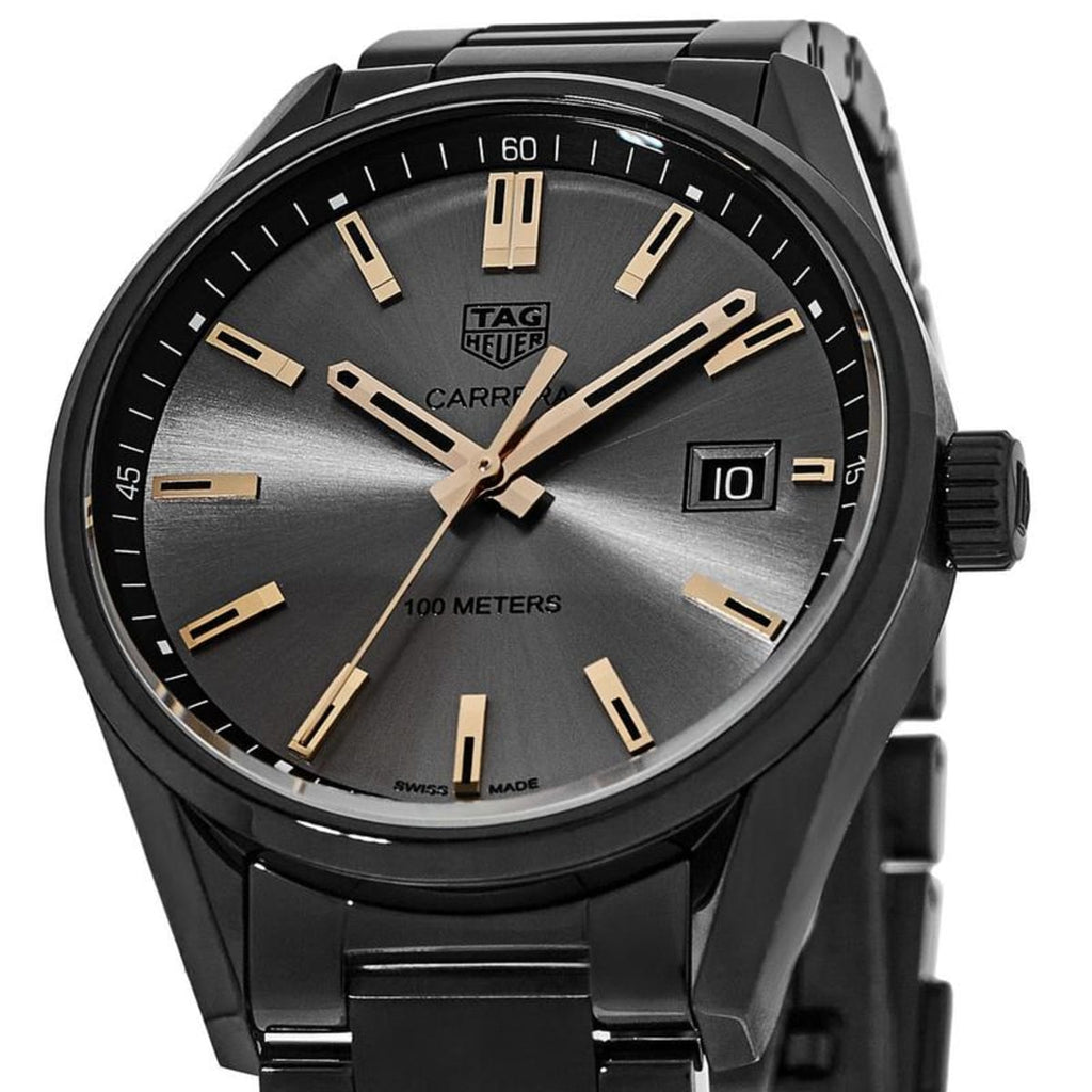 Tag Heuer Carrera Special Edition Black Dial Black Leather Strap Watch for Women - WAR1113.FC6392