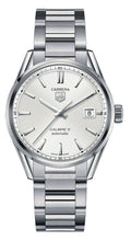 Load image into Gallery viewer, Tag Heuer Carrera Automatic Caliber 5 White Dial Silver Steel Strap Watch for Men - WAR211B.BA0782