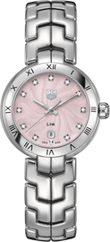 Tag Heuer Link Diamonds Pink Dial Silver Steel Strap Watch for Women - WAT1415.BA0954