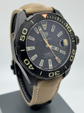Load image into Gallery viewer, Tag Heuer Aquaracer 300 Calibre 5 Automatic Black Dial Brown Nylon Strap Watch for Men - WAY208C.FC6383