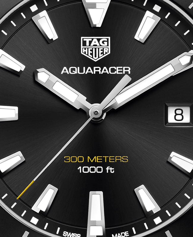 Tag Heuer Aquaracer Quartz Black Dial Black Rubber Strap Watch for Men -  WAY101A.FT6141