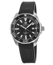 Load image into Gallery viewer, Tag Heuer Aquaracer Quartz Black Dial Black Rubber Strap Watch for Men -  WAY101A.FT6141