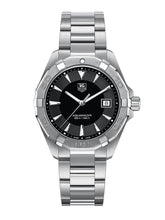 Load image into Gallery viewer, Tag Heuer Aquaracer Quartz Black Dial Silver Steel Strap Watch for Men - WAY1110.BA0928