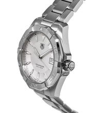 Load image into Gallery viewer, Tag Heuer Aquaracer Quartz White Dial Silver Steel Strap Watch for Men - WAY1111.BA0928