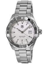Load image into Gallery viewer, Tag Heuer Aquaracer Quartz White Dial Silver Steel Strap Watch for Men - WAY1111.BA0928
