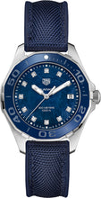 Load image into Gallery viewer, Tag Heuer Aquaracer Quartz Mother of Pearl Blue Dial Blue NATO Strap Watch for Women - WAY131L.FT6091