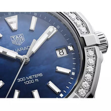 Load image into Gallery viewer, Tag Heuer Aquaracer Quartz Diamonds Blue Dial Silver Steel Strap Watch for Women - WAY131N.BA0748
