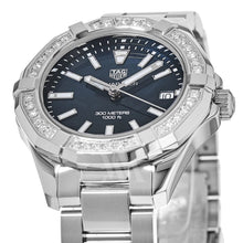 Load image into Gallery viewer, Tag Heuer Aquaracer Quartz Diamonds Blue Dial Silver Steel Strap Watch for Women - WAY131N.BA0748