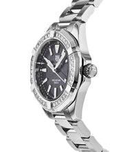 Load image into Gallery viewer, Tag Heuer Aquaracer Quartz Diamonds Black Dial Silver Steel Strap Watch for Women - WAY131P.BA0748