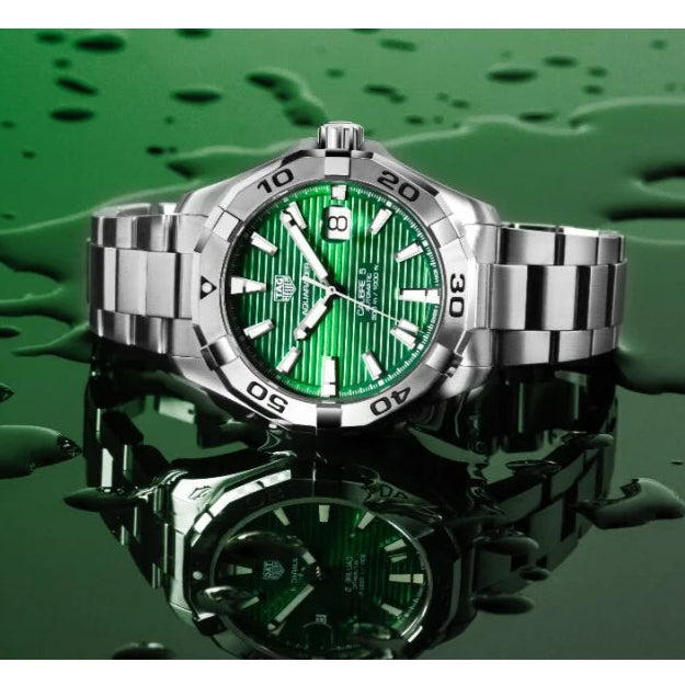 Tag Heuer Aquaracer Green Dial Watch for Men - WAY2015.BA0927