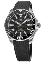 Load image into Gallery viewer, Tag Heuer Aquaracer Calibre 5 Automatic Black Dial Black Rubber Strap Watch for Men - WAY201A.FT6142