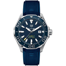 Load image into Gallery viewer, Tag Heuer Aquaracer Calibre 5 Automatic Blue Dial Blue Rubber Strap Watch for Men - WAY201B.FT6150