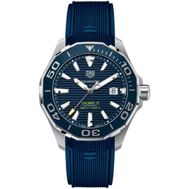 Tag Heuer Aquaracer Calibre 5 Automatic Blue Dial Blue Rubber Strap Watch for Men - WAY201B.FT6150