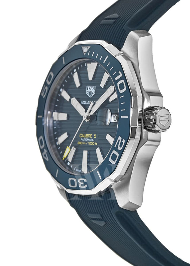 Tag Heuer Aquaracer Calibre 5 Automatic Blue Dial Blue Rubber Strap Watch for Men - WAY201B.FT6150