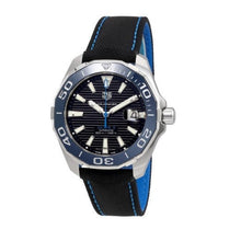 Load image into Gallery viewer, Tag Heuer Aquaracer Calibre 5 Automatic Black Dial Black Nylon Strap Watch for Men - WAY201C.FC6395