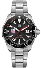 Load image into Gallery viewer, Tag Heuer Aquaracer Automatic Match Timer Black Dial Silver Steel Strap Watch for Men - WAY201G.BA0927