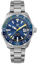 Load image into Gallery viewer, Tag Heuer Aquaracer Caliber 5 Match Timer Shinji Kagawa Edition Blue Dial Silver Steel Strap Watch for Men - WAY201H.BA0927