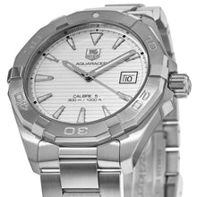 Load image into Gallery viewer, Tag Heuer Aquaracer Automatic White Dial Silver Steel Strap Watch for Men - WAY2111.BA0928