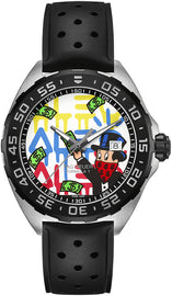 Tag Heuer Formula 1 Alec Monopoly Special Edition Black Rubber Strap Watch for Men - WAZ1119.FT8023