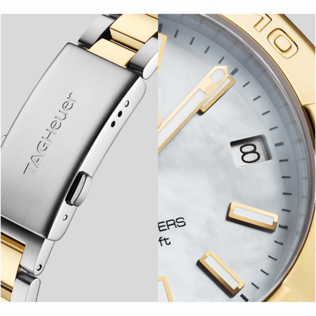 Tag Heuer Aquaracer Mother of Pearl Dial Two Tone Steel Strap Watch for Women - WBD1320.BB0320