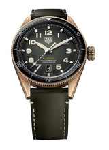 Load image into Gallery viewer, Tag Heuer Autavia Calibre 5 Automatic Olive Green Dial Green Leather Strap Watch for Men - WBE5190.FC8268