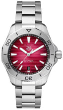 Load image into Gallery viewer, Tag Heuer Aquaracer Professional 200 Automatic Red Dial Silver Steel Strap Watch for Men - WBP2114.BA0627