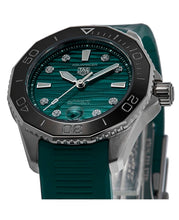 Load image into Gallery viewer, Tag Heuer Aquaracer Professional 300 Automatic Diamonds Green Dial Green Rubber Strap Watch for Women - WBP231G.FT6226