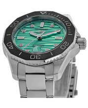 Load image into Gallery viewer, Tag Heuer Aquaracer Professional 300 Automatic Diamonds Green Dial Silver Steel Strap Watch for Women - WBP231K.BA0618