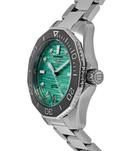 Load image into Gallery viewer, Tag Heuer Aquaracer Professional 300 Automatic Diamonds Green Dial Silver Steel Strap Watch for Women - WBP231K.BA0618