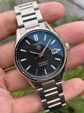 Load image into Gallery viewer, Tag Heuer Carrera Automatic Black Dial Silver Steel Strap Watch for Men - WAR211A.BA0782