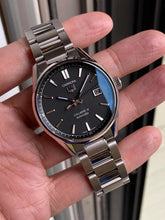 Load image into Gallery viewer, Tag Heuer Carrera Automatic Black Dial Silver Steel Strap Watch for Men - WAR211A.BA0782