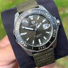 Load image into Gallery viewer, Tag Heuer Aquaracer Black Dial Khakhi Green NATO Strap Watch for Men - WAY101E.FC8222