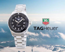 Load image into Gallery viewer, Tag Heuer Aquaracer Quartz Black Dial Silver Steel Strap Watch for Women - WAY131M.BA0748