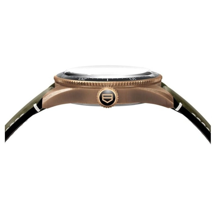 Tag Heuer Autavia Calibre 5 Automatic Olive Green Dial Green Leather Strap Watch for Men - WBE5190.FC8268